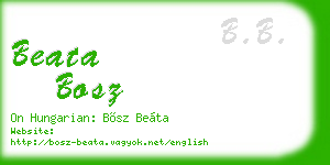 beata bosz business card